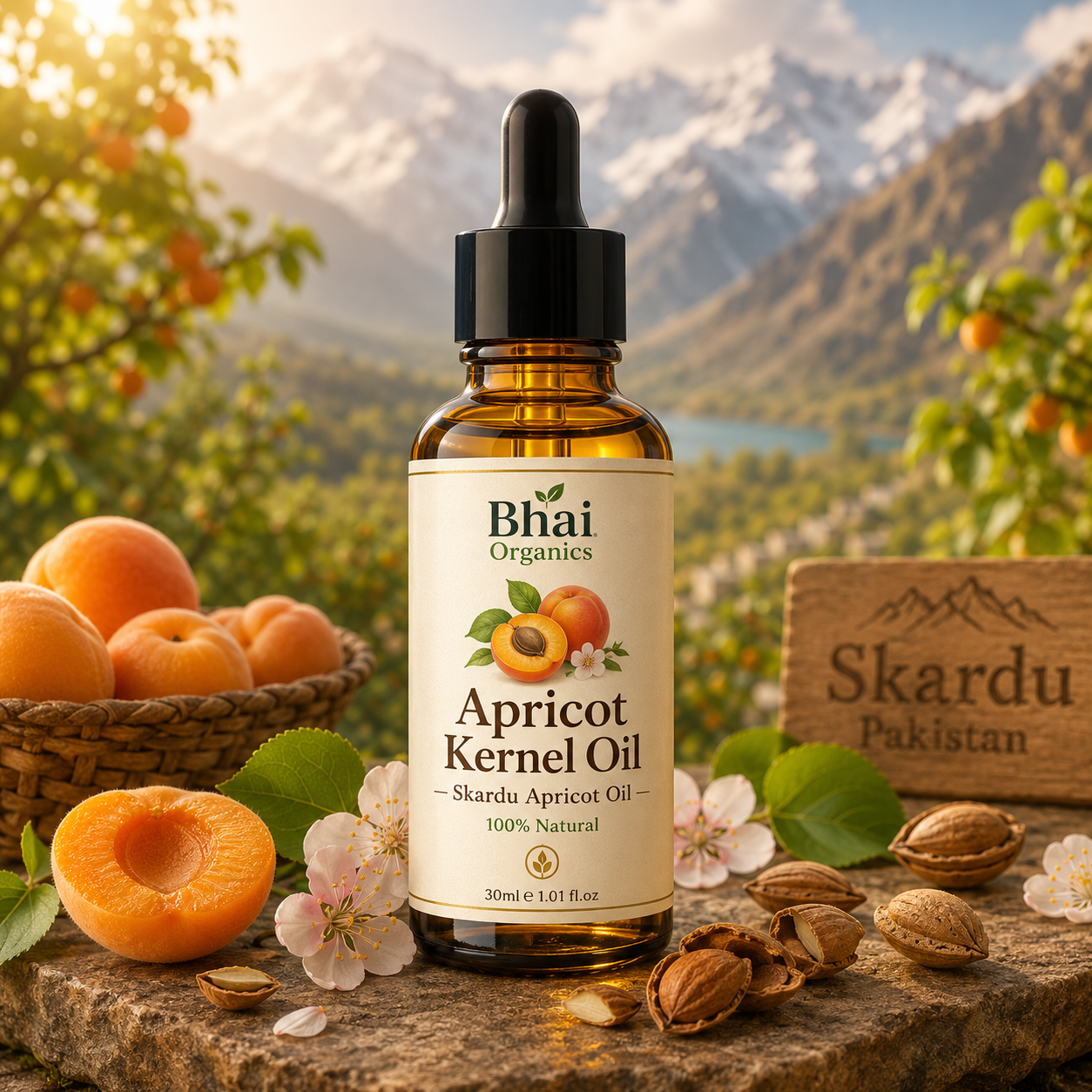 BHAI Organics – Apricot Kernel Oil (Skardu Apricot Oil)